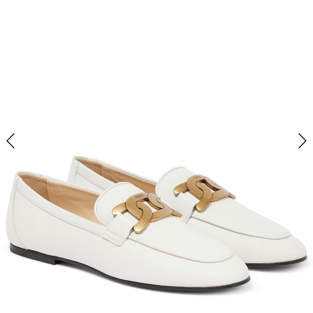 Tod's Kate White Leather Loafers